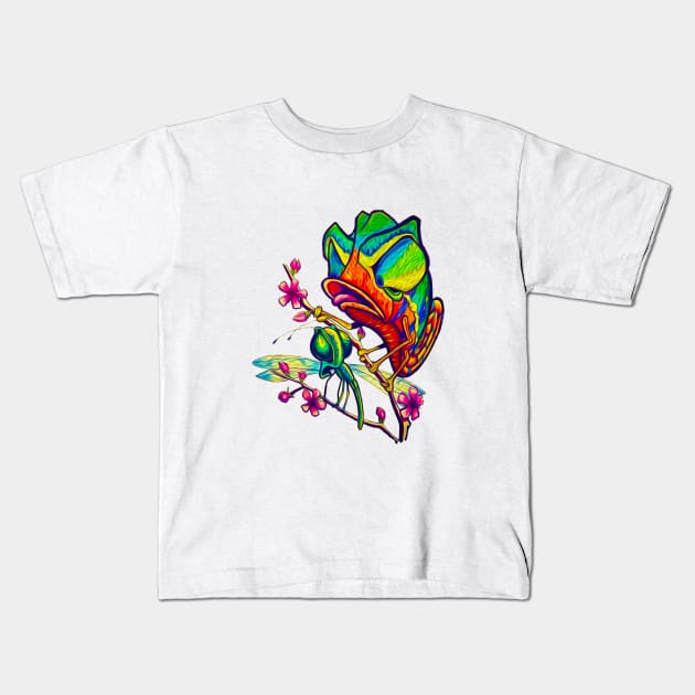 Chameleon Attack! New School Original Art Bright Colors T-Shirt Kids T-Shirt by ckandrus